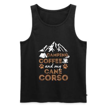 Cane Corso Café Camping Dog Cafe - Débardeur bio Premium Homme - noir - Devant - AI Model Male 178 light (178cm)