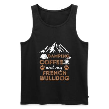 Französische Bulldogge Kaffee Camping Hund Cafe - Männer Premium Bio Tank Top - Schwarz - Vorne - Michal (187cm)