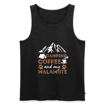 Malamute Kaffee Camping Hund Cafe - Männer Premium Bio Tank Top - Schwarz - Vorne - Michal (187cm)