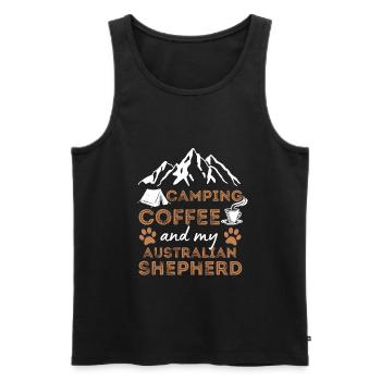 Australischer Schäferhund Kaffee Camping Hund Cafe - Männer Premium Bio Tank Top - Schwarz - Vorne - Michal (187cm)