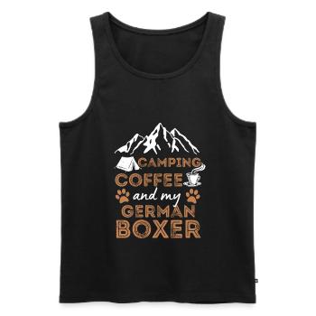 German Boxer Coffee Camping Dog Cafe - Men's Premium Organic Tank Top - black - Front - Michal (187cm)