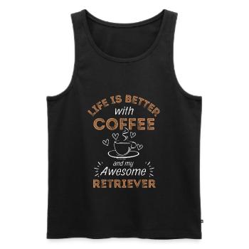 Retriever Coffee Dog Café - Débardeur bio Premium Homme - noir - Devant - Michal (187cm)