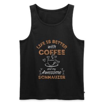 Schnauzer Kaffee Hund Cafe - Männer Premium Bio Tank Top - Schwarz - Vorne - Michal (187cm)