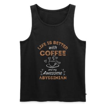 Café Abyssinian Cat Coffee - Débardeur bio Premium Homme - noir - Devant - Michal (187cm)