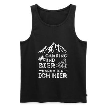 Amateurs de camping et de bière - Débardeur bio Premium Homme - noir - Devant - AI Model Male 178 light (178cm)