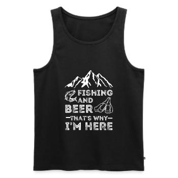 angeln, Fischen und Bier Liebhaber - Männer Premium Bio Tank Top - Schwarz - Vorne - AI Model Male 178 light (178cm)