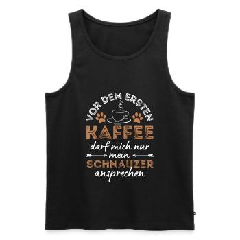 Schnauzer Kaffee Hund Cafe - Männer Premium Bio Tank Top - Schwarz - Vorne - Michal (187cm)
