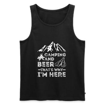 Amateurs de camping et de bière - Débardeur bio Premium Homme - noir - Devant - AI Model Male 178 light (178cm)