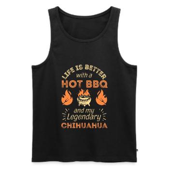 BBQ Grilling and Chihuahua Lovers - Men's Premium Organic Tank Top - black - Front - AI Model Male 178 light (178cm)