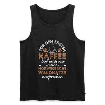 Café norvégien Forest Cat Coffee - Débardeur bio Premium Homme - noir - Devant - Michal (187cm)