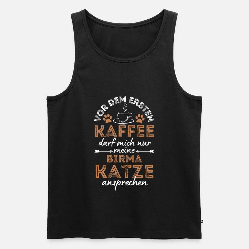 Birma Katze Kaffee Cafe - Männer Premium Bio Tank Top - Schwarz