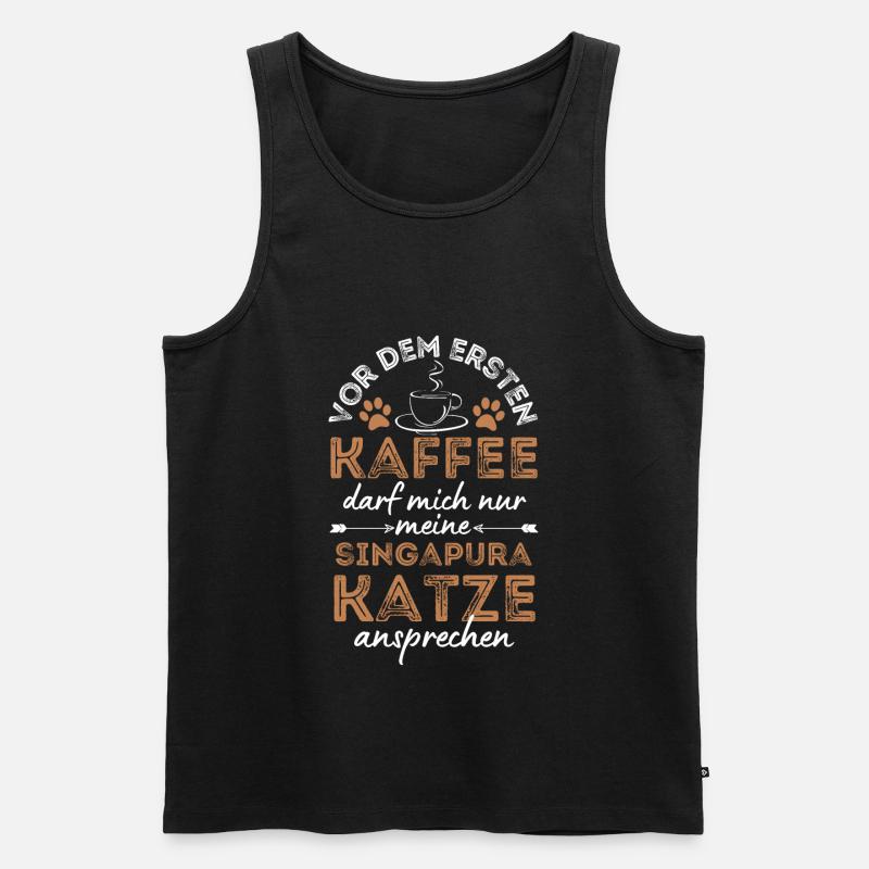 Singapura Katze Kaffee Cafe - Männer Premium Bio Tank Top - Schwarz