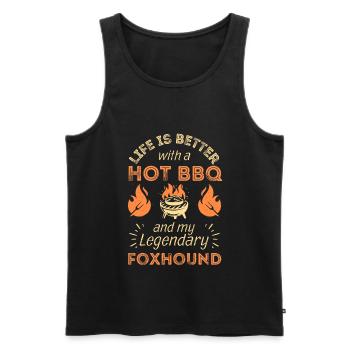 Bbq grillades pour les amateurs de Foxhound - Débardeur bio Premium Homme - noir - Devant - Michal (187cm)
