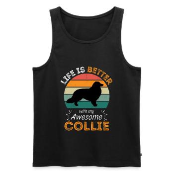 Légendaire Collie Vintage Rétro - Débardeur bio Premium Homme - noir - Devant - Michal (187cm)