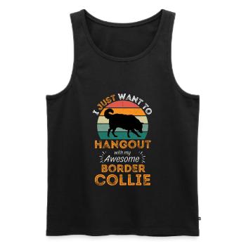 Legendary Border collie Vintage Retro - Men's Premium Organic Tank Top - black - Front - Michal (187cm)