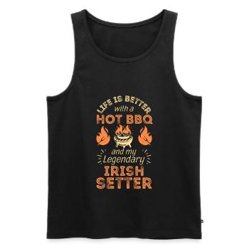 BBQ grillen Irish Setter Liebhaber - Männer Premium Bio Tank Top - Schwarz - Vorne - Michal (187cm)