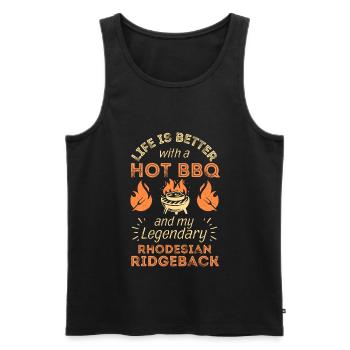 BBQ Grilling and Rhodesian Ridgeback Lovers - Men's Premium Organic Tank Top - black - Front - Michal (187cm)