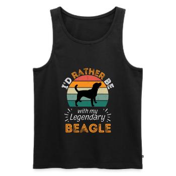 Légendaire Beagle Vintage Rétro - Débardeur bio Premium Homme - noir - Devant - Michal (187cm)