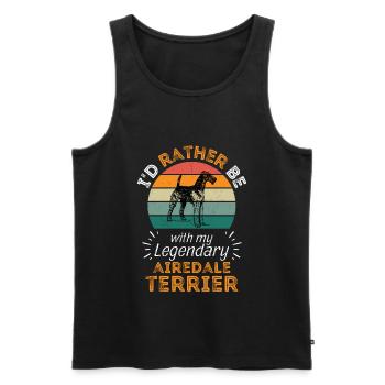 Airedale Terrier Retro Vintage - Männer Premium Bio Tank Top - Schwarz - Vorne - Michal (187cm)