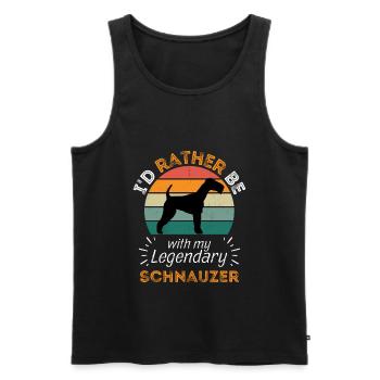 Legendärer Schnauzer Vintage Retro - Männer Premium Bio Tank Top - Schwarz - Vorne - Michal (187cm)