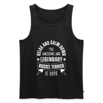 Relax my legendary Russel is here Retro - Men's Premium Organic Tank Top - black - Front - Michal (187cm)