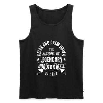 Relax my legendary Border Collie is here Retro - Men's Premium Organic Tank Top - black - Front - Michal (187cm)