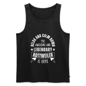 Relax my legendary Rottweiler is here Retro - Men's Premium Organic Tank Top - black - Front - Michal (187cm)