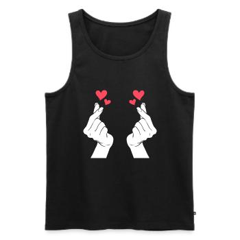 K-Pop Herz K-Drama Musik Südkoera - Männer Premium Bio Tank Top - Schwarz - Vorne - Michal (187cm)