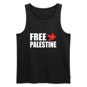 Free palestine - Débardeur bio Premium Homme - noir - Devant - Michal (187cm)