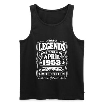 Les légendes sont nées en avril 1953 - Débardeur bio Premium Homme - noir - Devant - Michal (187cm)
