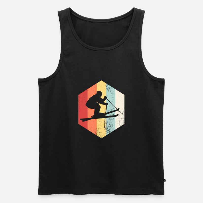 Retro Ski Ski - Männer Premium Bio Tank Top - Schwarz