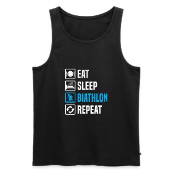 eat sleep biathlon repeat - Débardeur bio Premium Homme - noir - Devant - Michal (187cm)