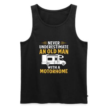 never underestimate an old man with a motorhome - Men's Premium Organic Tank Top - black - Front - Michal (187cm)