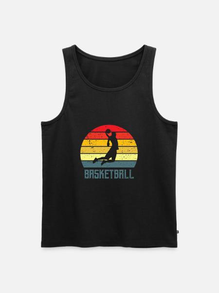 Basketball retro basketballer - Men's Premium Organic Tank Top - black