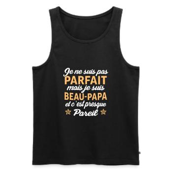 je suis un beau papa cadeau beau père - Débardeur bio Premium Homme - noir - Devant - Michal (187cm)