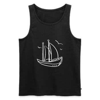 sailing boat sketch - Men's Premium Organic Tank Top - black - Front - AI Model Male 178 light (178cm)