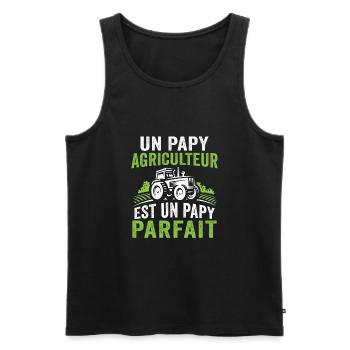 Un papy agriculteur est un papy parfait - Débardeur bio Premium Homme - noir - Devant - Michal (187cm)