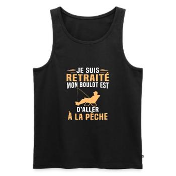 Je suis retraité mon boulot est d'aller à la pêche - Débardeur bio Premium Homme - noir - Devant - Michal (187cm)