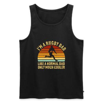 I'm a rugby dad like a normal dad but much cooler - Men's Premium Organic Tank Top - black - Front - AI Model Male 178 light (178cm)