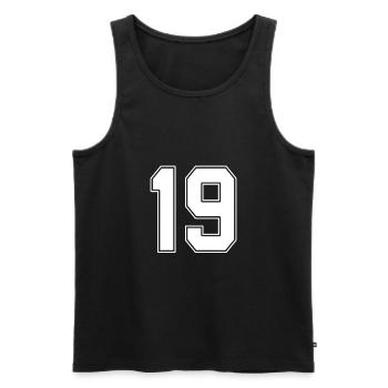 19 years old jersey number 19 - Men's Premium Organic Tank Top - black - Front - AI Model Male 178 light (178cm)