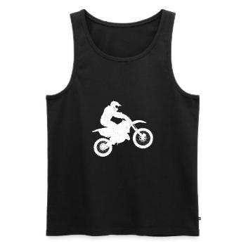 motocross rider t-shirt motorcycle sport moto - Débardeur bio Premium Homme - noir - Devant - AI Model Male 178 light (178cm)