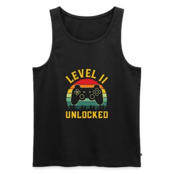 Level 11 unlocked t-shirt level 11 complete - Men's Premium Organic Tank Top - black - Front - AI Model Male 178 light (178cm)
