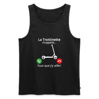la trottinette m'appelle faut que j'y aille - Débardeur bio Premium Homme - noir - Devant - Michal (187cm)
