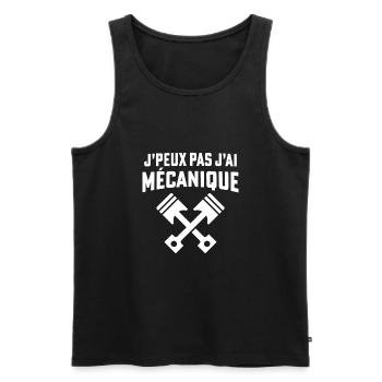 J'peux pas j'ai mécanique cadeau mécanicien - Débardeur bio Premium Homme - noir - Devant - Michal (187cm)