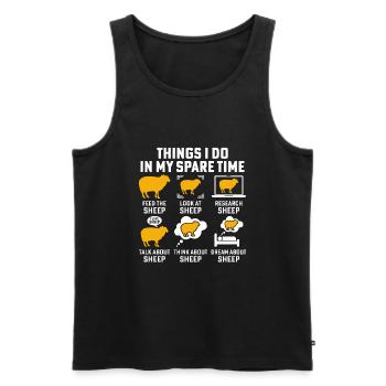 Dinge, die ich in meiner Freizeit mache Schafe lustige Schafe - Männer Premium Bio Tank Top - Schwarz - Vorne - Michal (187cm)