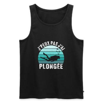 J'peux pas j'ai plongée sous-marine - Débardeur bio Premium Homme - noir - Devant - Michal (187cm)