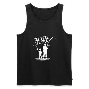 futur pêcheur comme papa cadeau pêcheur papa - Débardeur bio Premium Homme - noir - Devant - Michal (187cm)