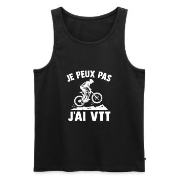 Je peux pas j'ai vtt - Débardeur bio Premium Homme - noir - Devant - Michal (187cm)