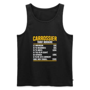 Carrossier tarif horaire cadeau pour un carrossier - Débardeur bio Premium Homme - noir - Devant - Michal (187cm)