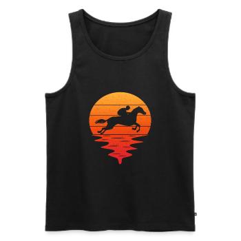 Retro Reit-T-Shirt geboren, um ein Pferd zu reiten - Männer Premium Bio Tank Top - Schwarz - Vorne - AI Model Male 178 light (178cm)